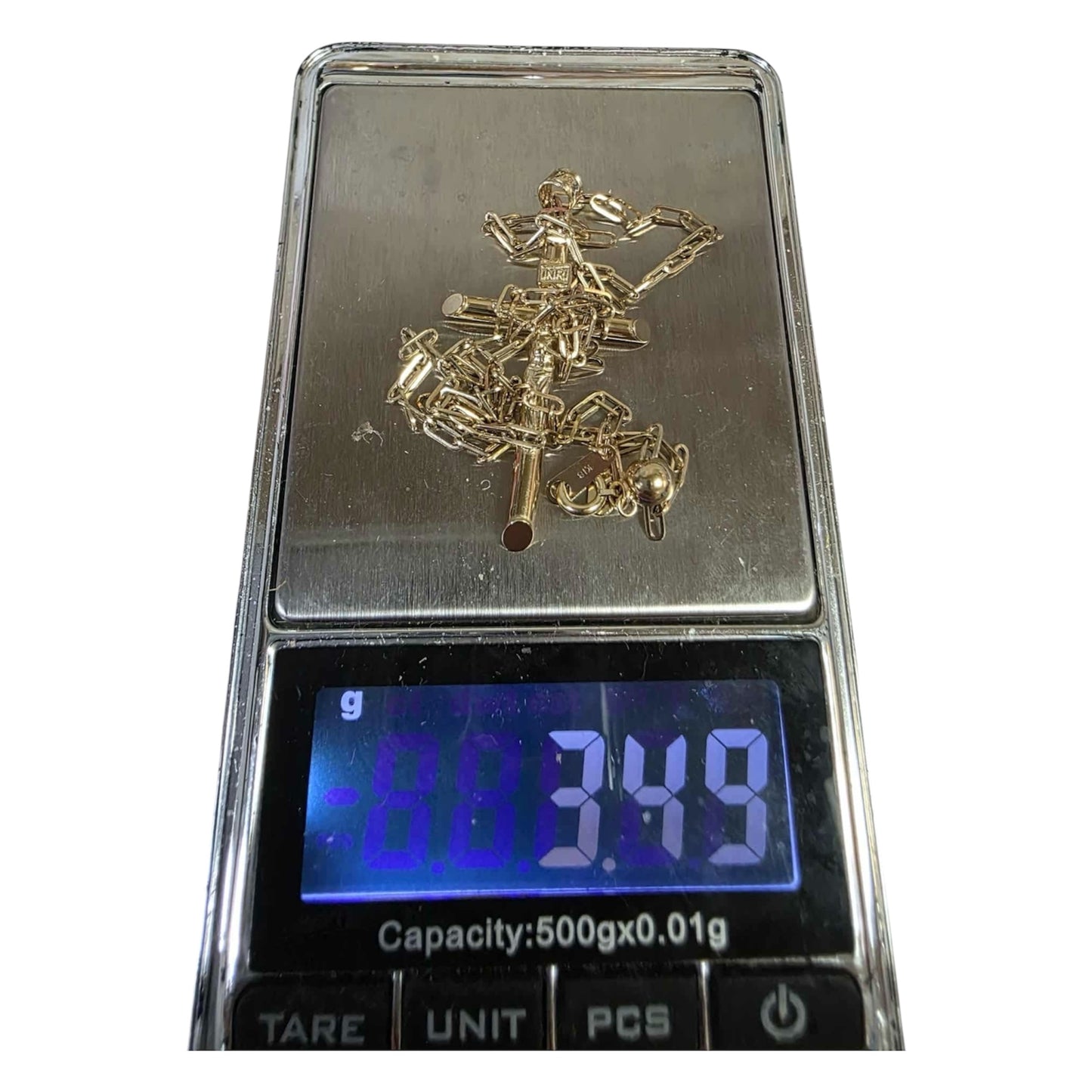 K18 PAPER CLIP ADJUSTER w/ INRI CROSS