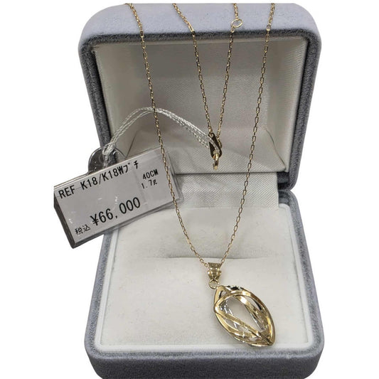 K18/K18WG COMBI NECKLACE w/ PENDANT- SUBASTA