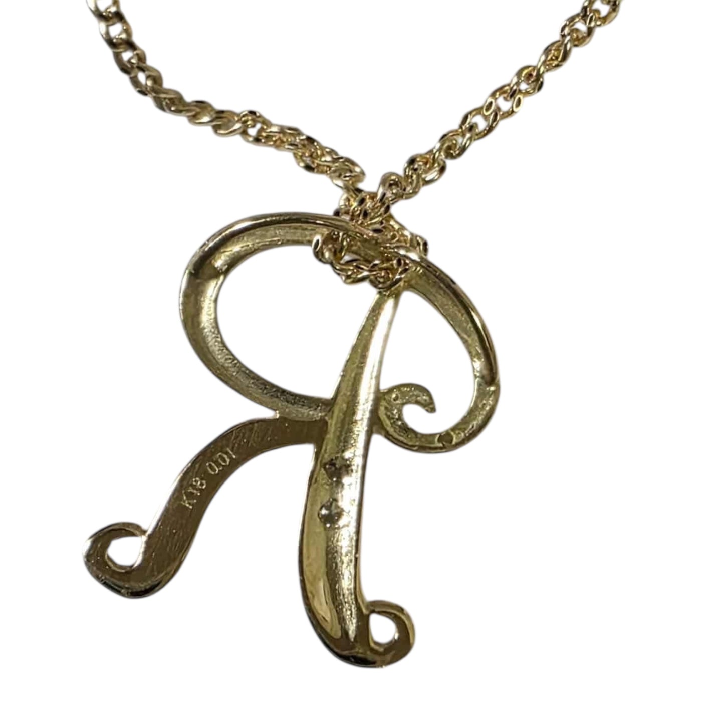 K18 NECKLACE with R INITIAL