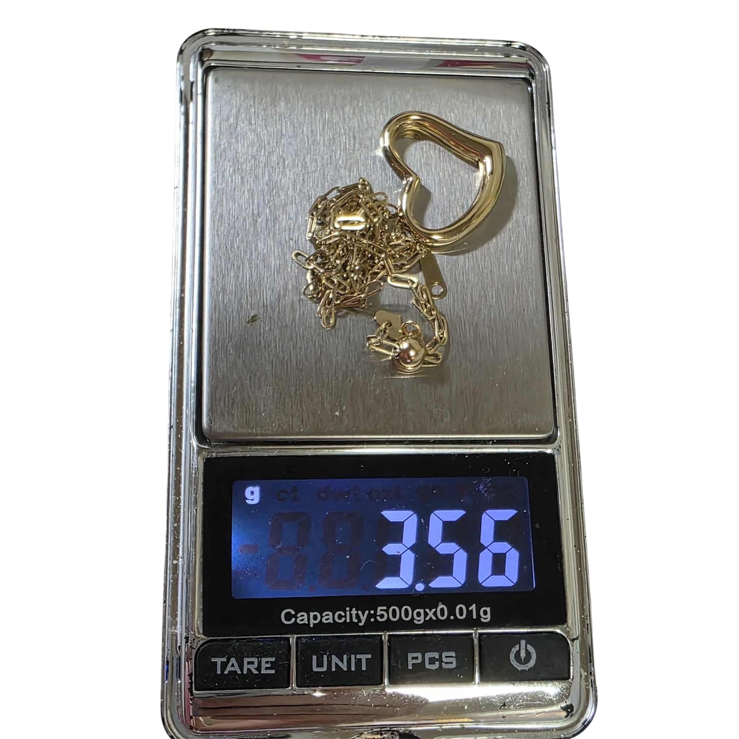 K18 P/CLIP w/ OPEN HEART PENDANT-YELLOW GOLD