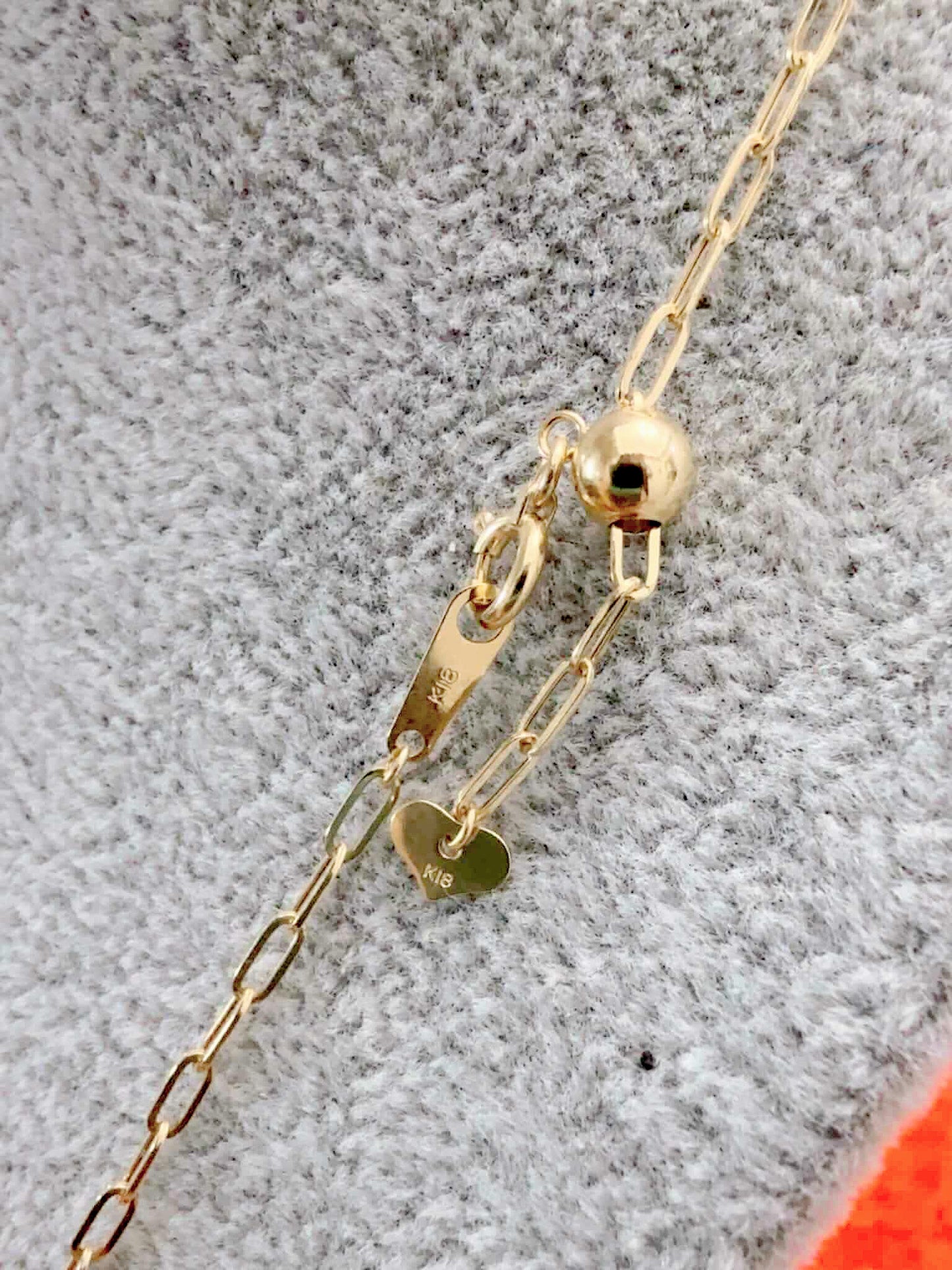 K18 PAPER CLIP NECKLACE ADJUSTER
