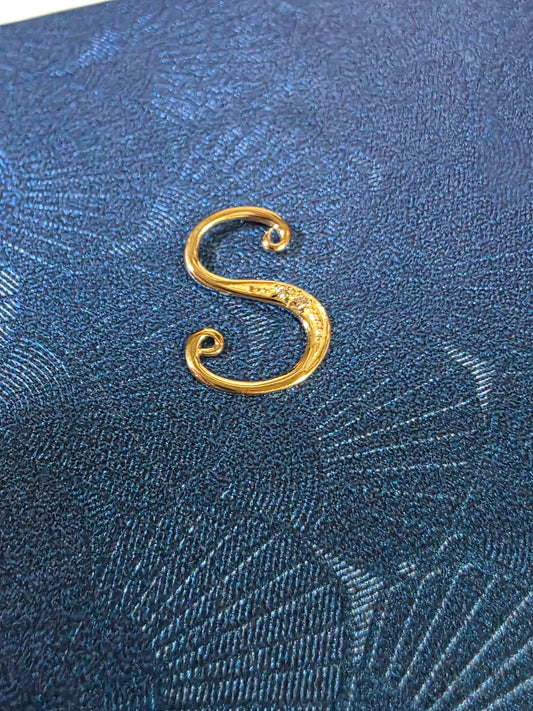 K18 CAMEO SET W/ S PENDANT INITIAL