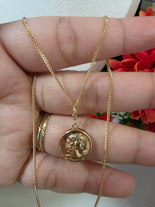 K18 CAMEO SET W/ S PENDANT INITIAL